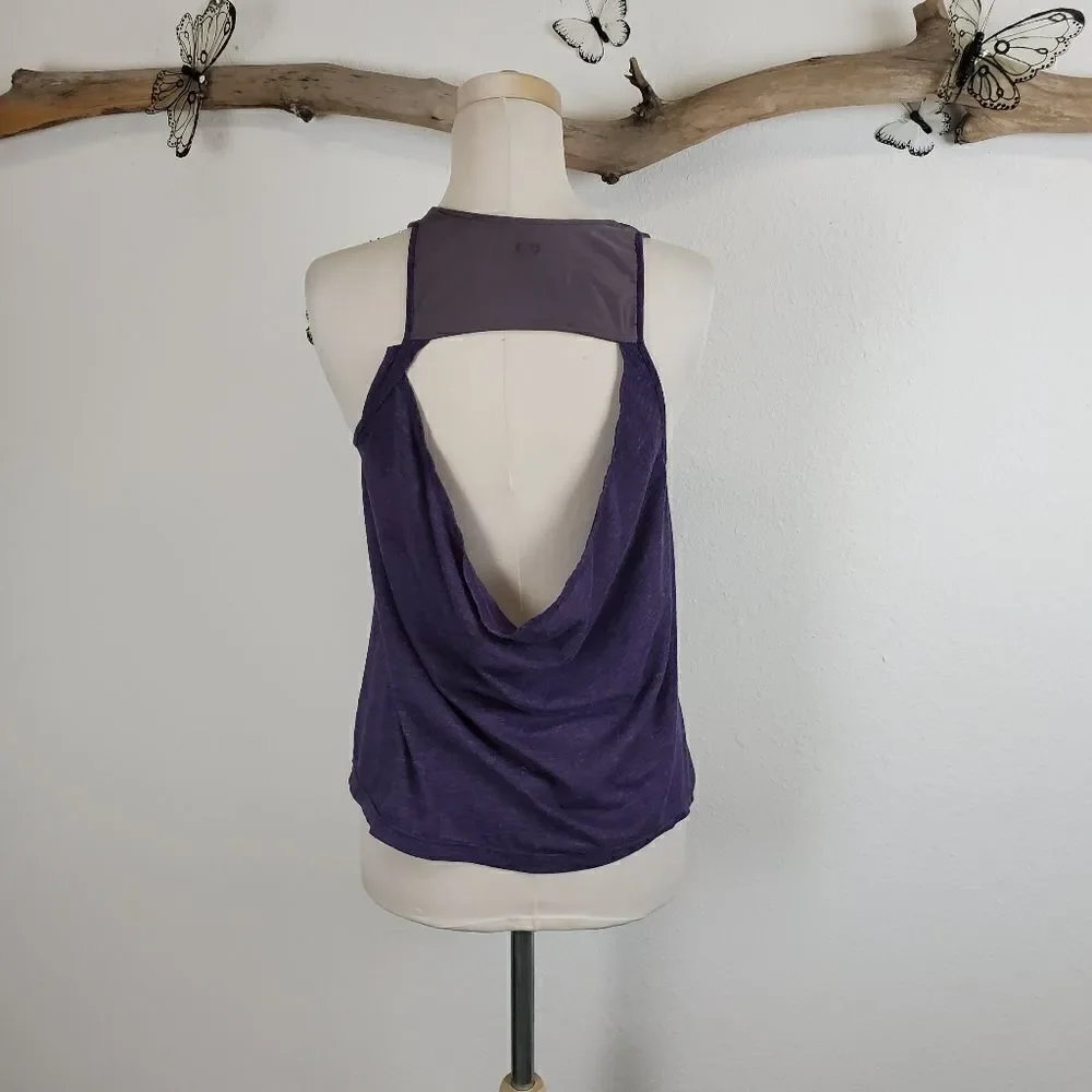 Alo yoga tank top open back sheer mesh